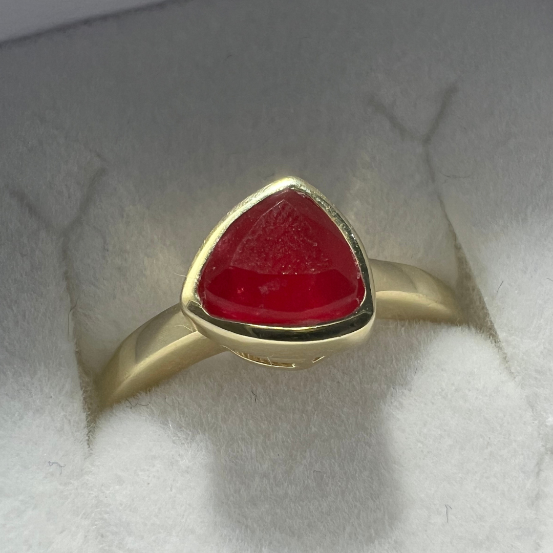 Red ruby anxiety ring